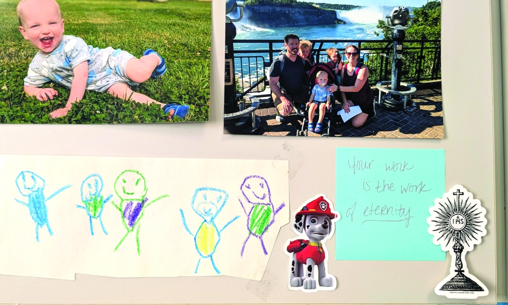 I have a Post-it in my workspace that reads, “Your work is the work of eternity.”