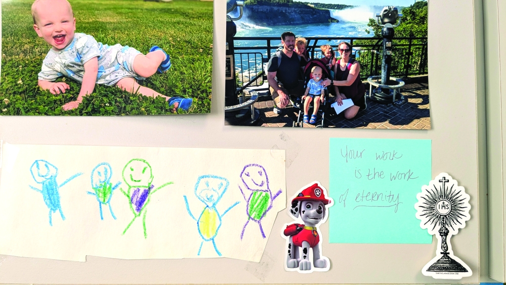 I have a Post-it in my workspace that reads, “Your work is the work of eternity.”